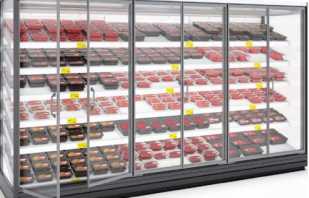 What are the refrigerated cabinets with a glass door, their features