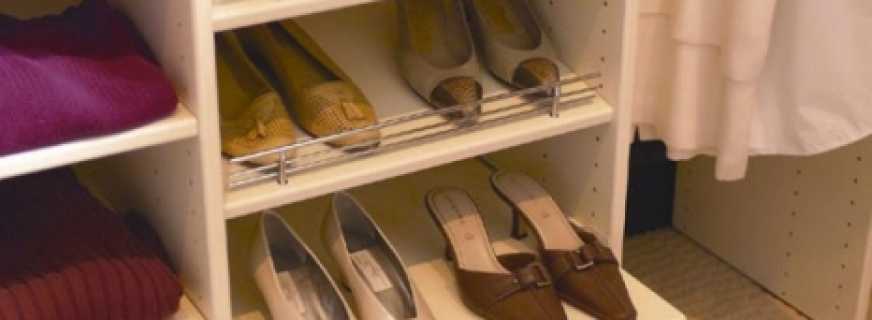 Tartalmaz polcok cipő a szekrényben, hogyan kell választani