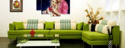 Universelle grüne Sofas - eine gute Lösung für jedes Interieur