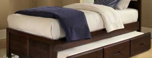 Pelbagai jenis katil dengan laci, nuansa model