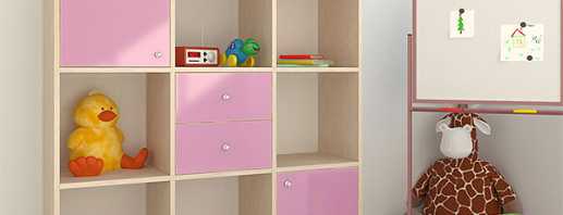 Overview of cabinets for toys, selection rules