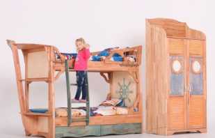 Bērnudārza stila gultas bērniem, dekoru elementi