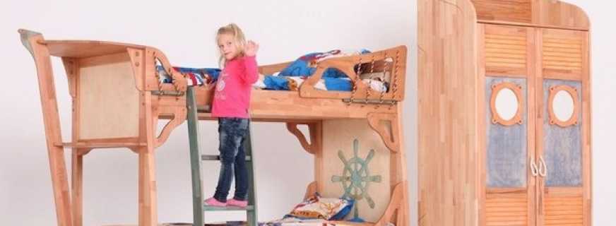 Vaikų darželio stiliaus lovos, dekoro ypatybės