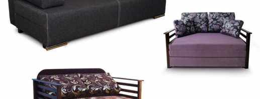 Các mô hình phổ biến của giường sofa, mà chất độn và bọc là thực tế nhất