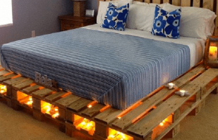 Membuat katil dari palet, nuansa penting dalam kerja