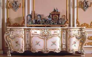 Rococo-meubelopties, belangrijke nuances naar keuze