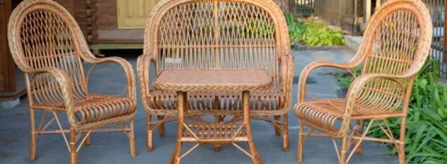 The choice of wicker furniture made of twigs, which models are available