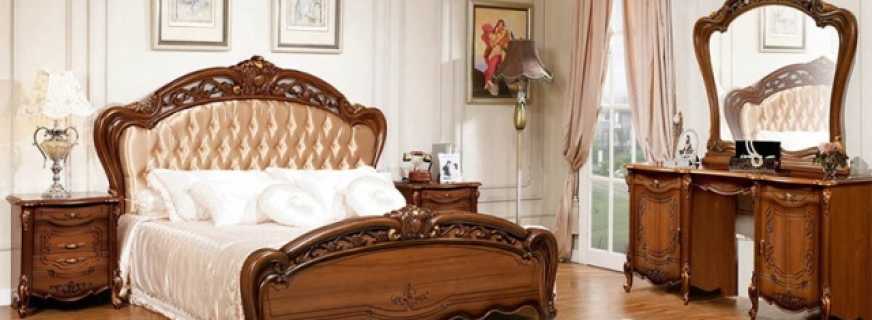 De keuze van meubels in de slaapkamer in een klassieke stijl, de belangrijkste opties