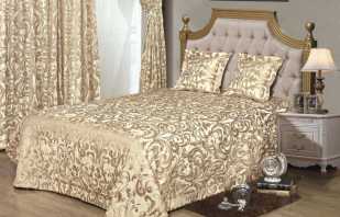 Nijanse odabira pokrivača za bračni krevet, kombinacija s unutrašnjošću