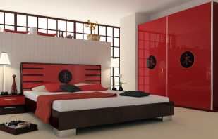 Punaisten huonekalujen ominaisuudet, valitut vivahteet