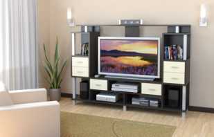 Typer av möbler för TV, mönster i vardagsrummet