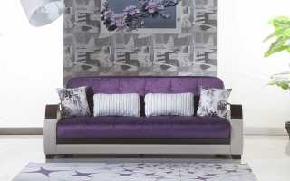 Caractéristiques de l'utilisation du canapé violet, matériaux de fabrication