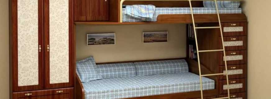 Charakteristika poschodových postelí pre dospievajúcich a ich odrôd