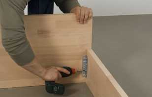 De stappen van het maken van een kast van meubelpanelen met uw eigen handen, alles in detail