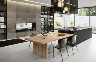 The functionality of the kitchen island with a dining table, typical sizes
