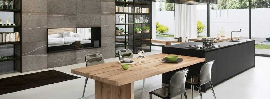 The functionality of the kitchen island with a dining table, typical sizes