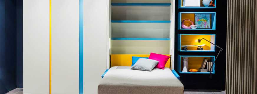 Vaikų garderobos lovos pasirinkimas, atsižvelgiant į vaiko amžių, kambario dizainą