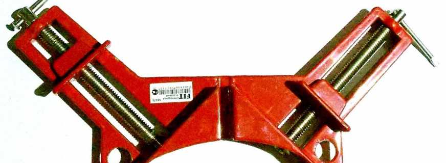 The purpose of the corner clamp for furniture assembly, features of the tool