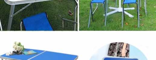 Varieti perabot untuk piknik, pilihan dan set popular