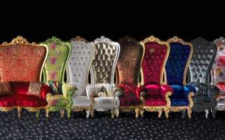 Caractéristiques d'une combinaison d'une chaise trône avec des intérieurs modernes
