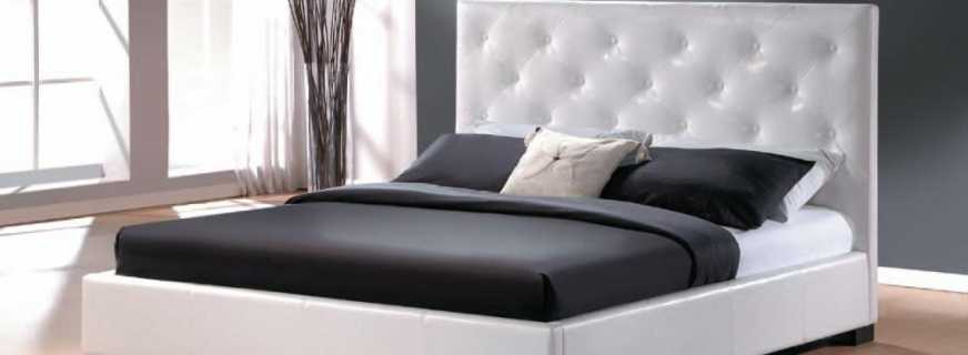Modelos populares de camas de cuero ecológico, ventajas materiales