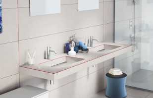 Különféle fürdőszoba asztalok, népszerű színek és minták