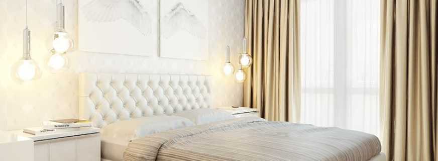 Opções para camas brancas, recursos de design para diferentes interiores