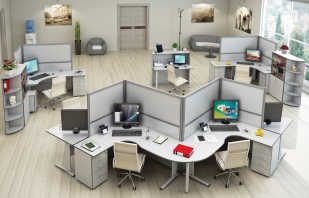 Options for office furniture, models for staff