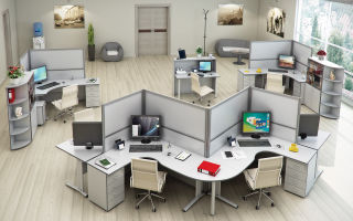 Možnosti kancelárskeho nábytku, modely pre zamestnancov