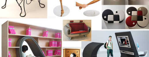Variantes de muebles inusuales, productos de diseño.