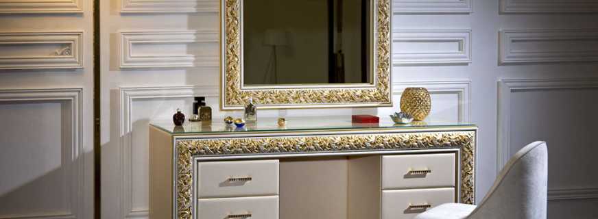 A hálószobában tükörrel ellátott fésülködő asztal népszerű modelljei, előnyeik
