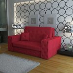 Sofa bed with orthopedic mattress red
