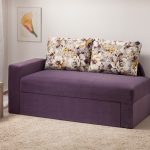 Purple sofa in the interior