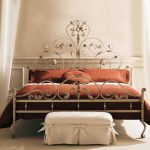 Wrought iron bed in the bedroom