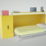 Convertible bed with lifting mechanism