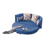 Γύρος καναπές σε μπλε χρώμα