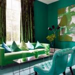 Sự kết hợp của các sắc thái của màu xanh lá cây trong nội thất