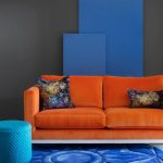 The combination of blue and orange