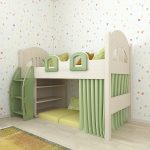 Зелени дрвени кревет