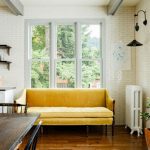 Dzeltens virtuves dīvāns
